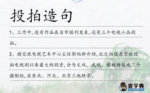 投拍造句