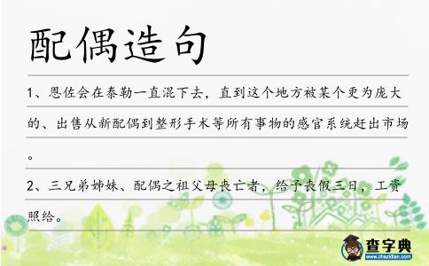 配偶造句