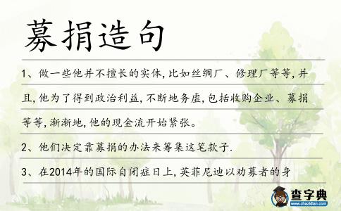 募捐造句