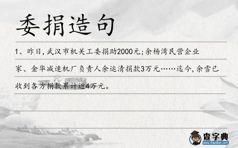委捐造句