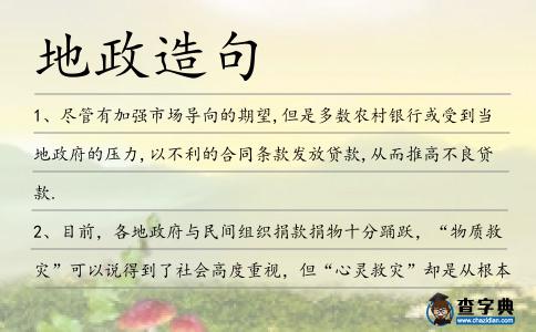 地政造句