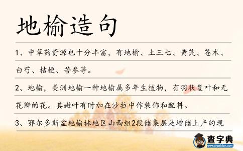 地榆造句