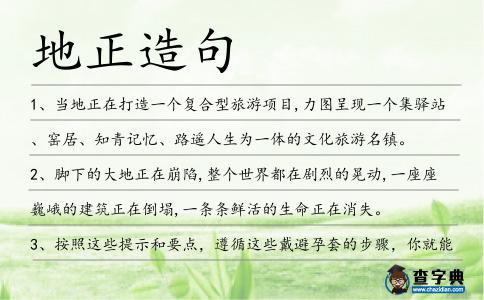 地正造句