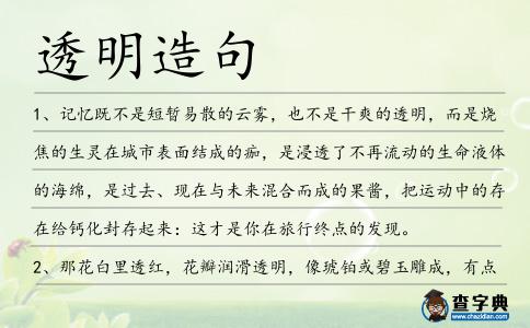 透明造句