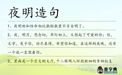 夜明造句
