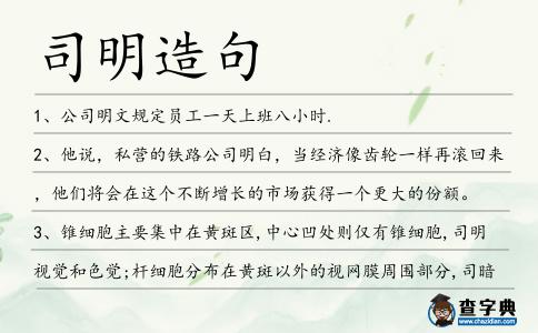 司明造句