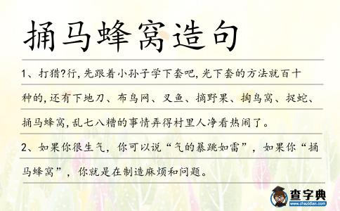 捅馬蜂窩造句