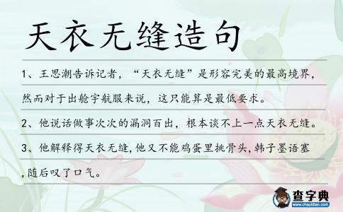 天衣無縫造句
