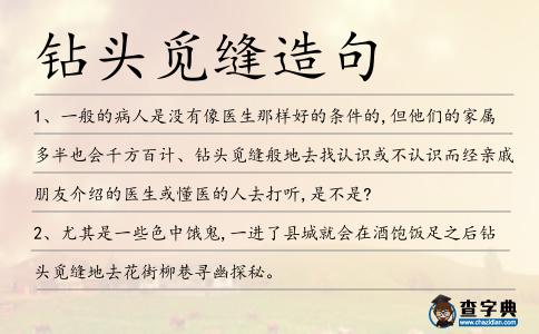 鉆頭覓縫造句