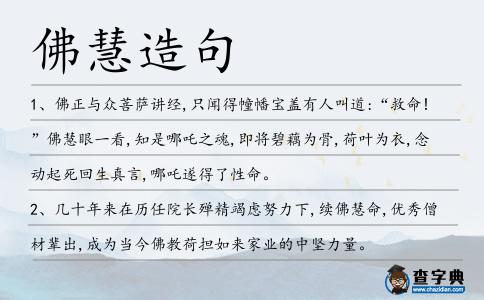 佛慧造句