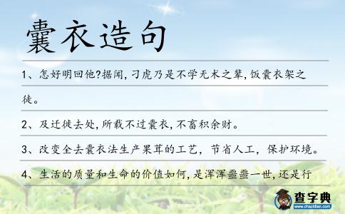 囊衣造句