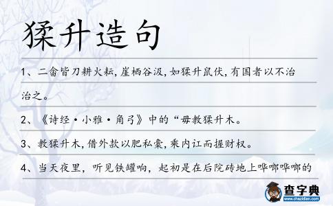 猱升造句