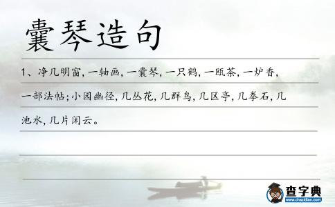 囊琴造句