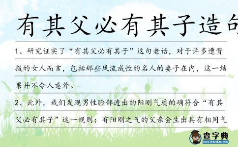 有其父必有其子造句