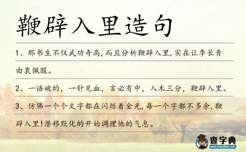 鞭辟入里造句