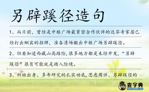 另辟蹊徑造句