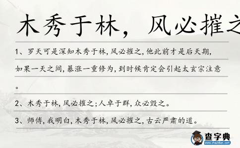 木秀于林，風必摧之造句