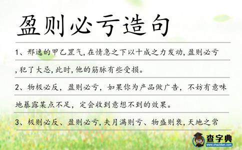 盈則必虧造句