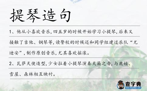 提琴造句