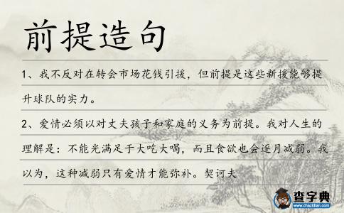前提造句