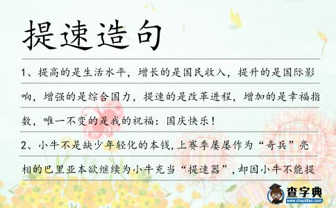 提速造句