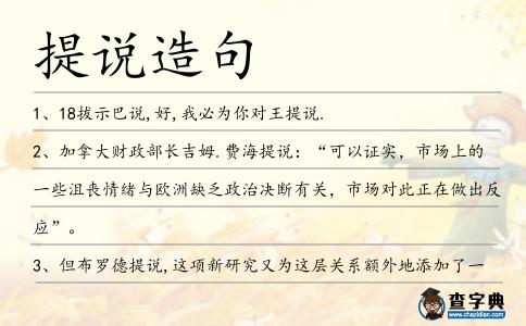 提說造句