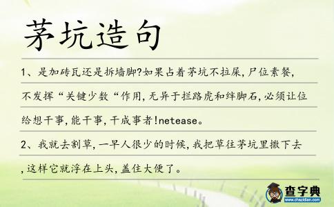 茅坑造句