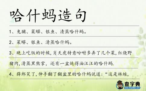 哈什螞造句