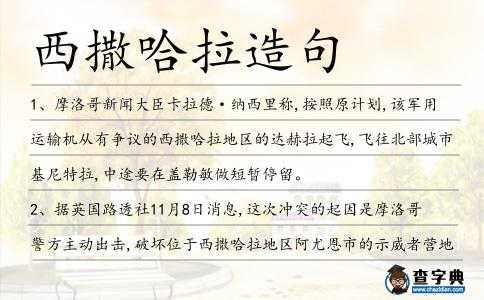 西撒哈拉造句
