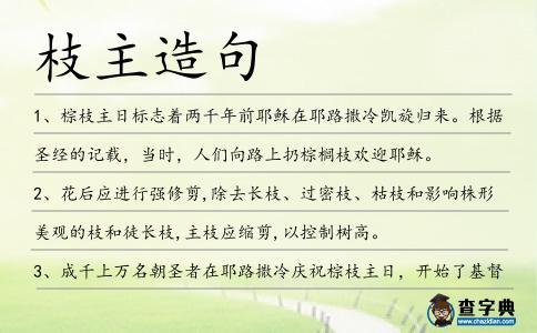 枝主造句
