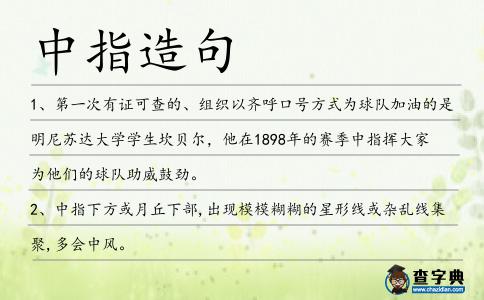 中指造句