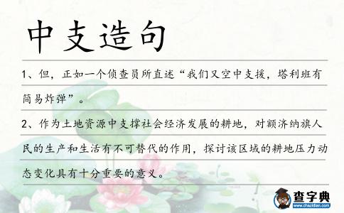 中支造句