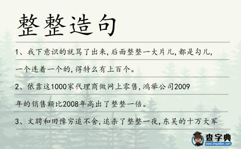 整整造句