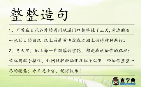整整造句