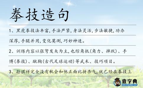 拳技造句