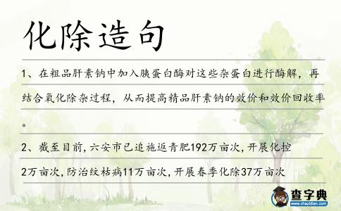 化除造句