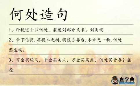何處造句