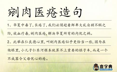剜肉醫瘡造句