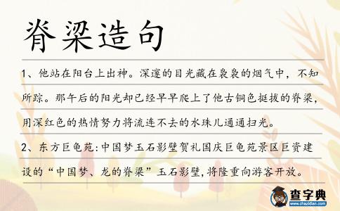 脊梁造句
