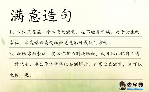 滿意造句
