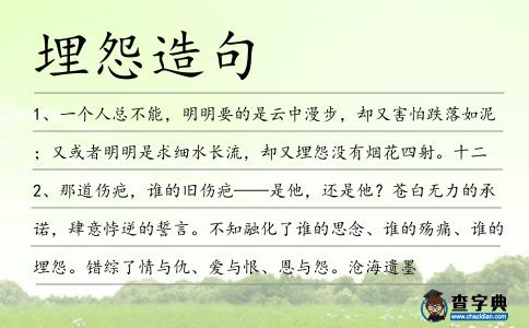 埋怨造句
