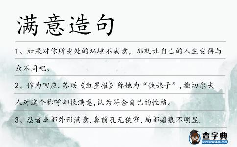滿意造句