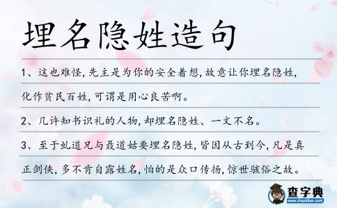 埋名隱姓造句