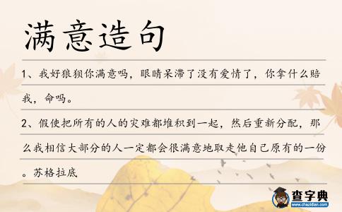 滿意造句