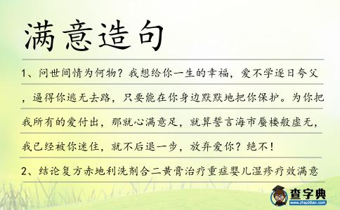 滿意造句