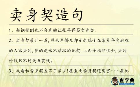 賣身契造句
