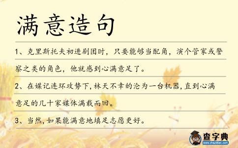 滿意造句