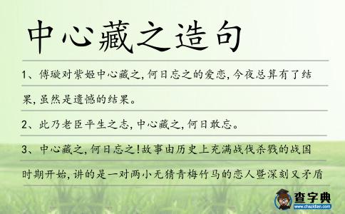 中心藏之造句