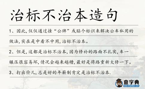 治標不治本造句