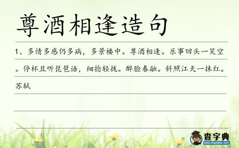 尊酒相逢造句